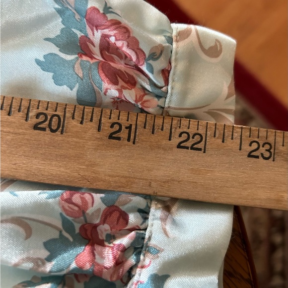 Vintage Satiny Flannel-Backed Floral Nightgown - Picture 11 of 12